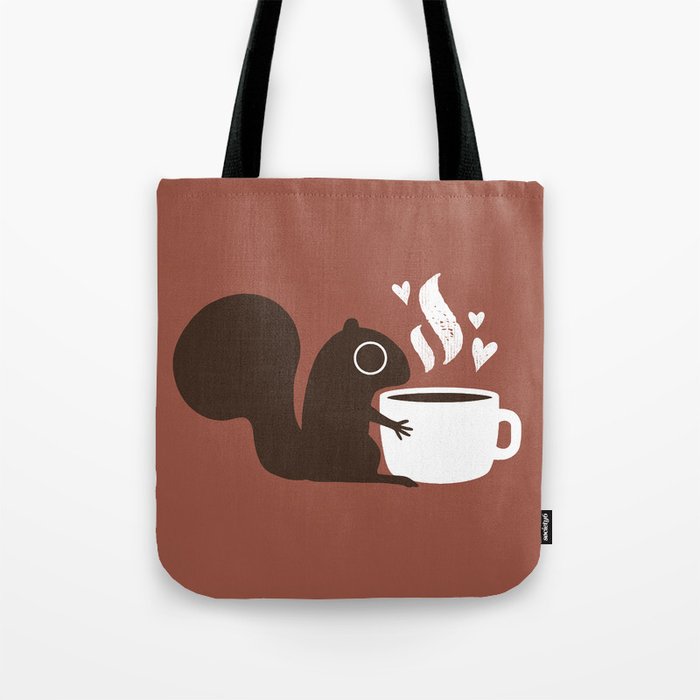 Squirrel Coffee Lover | Cute Woodland Animal Tote Bag