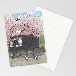 Sakura On Mount Atago By Hasui Kawase - Vintage Japanese Woodblock Print Art Stationery Card