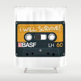 Vintage Audio Tape - BASF - I Will Survive! Shower Curtain