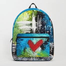 MIDNIGHT LOVE Backpack | Contemporary, Yellow, Painting, Black, Vibrant, Stationery, Love, Hearts, Heart, Eclecticart 