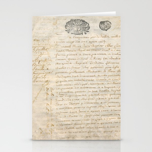 French Contract 1697 Stationery Cards