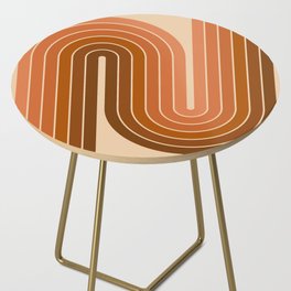Retro Geometric Design 756 Brown and Orange Side Table