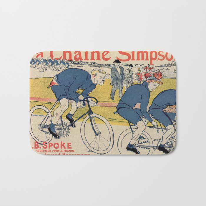  Toulouse-Lautrec vintage cycling ad Bath Mat