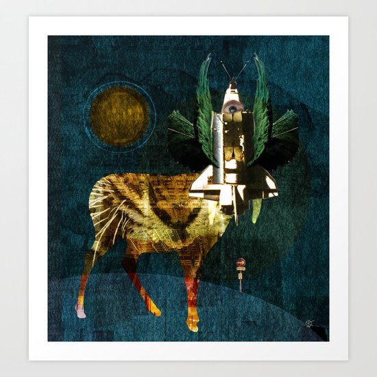SpaceHeadDeer 2 Art Print