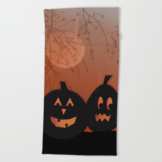 Halloween Pumpkins Beach Towel