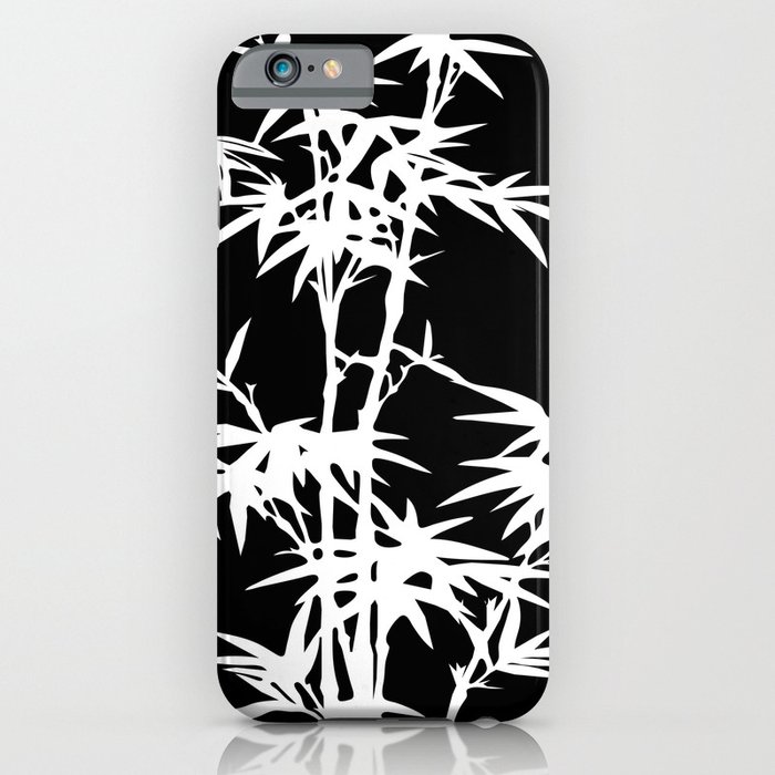 Black and White Bamboo Silhouette iPhone Case