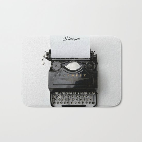 Hipster I Love You Typewriter ( Valentine's Day Gifts / Valentine Gift ) Bath Mat