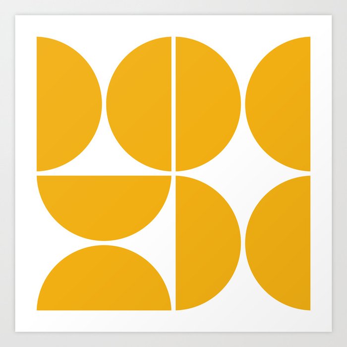 Mid Century Modern Yellow Square Kunstdrucke