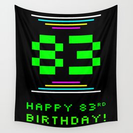 [ Thumbnail: 83rd Birthday - Nerdy Geeky Pixelated 8-Bit Computing Graphics Inspired Look Wall Tapestry ]