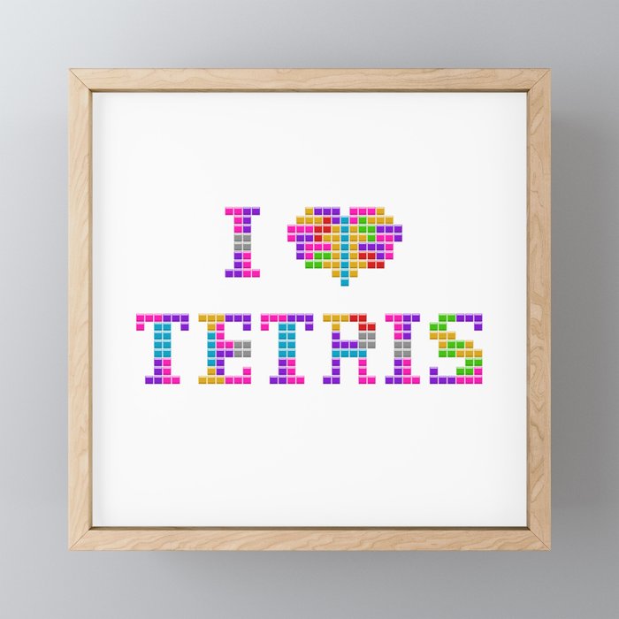 I <3 Tetris Framed Mini Art Print