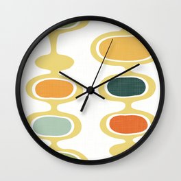 Retro Bubbles - Vintage Abstract Curves Wall Clock