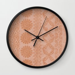 Vintaged hawaiian print coral pattern Wall Clock