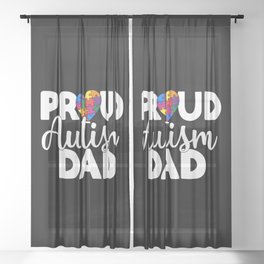 Proud Autism Dad Sheer Curtain