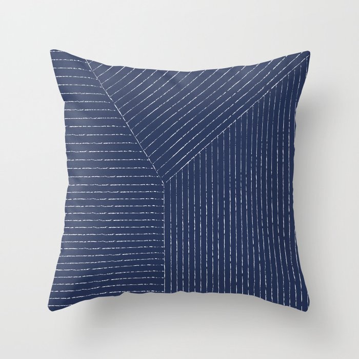 Lines (Navy) Throw Pillow by Summer Sun Home Art Society6