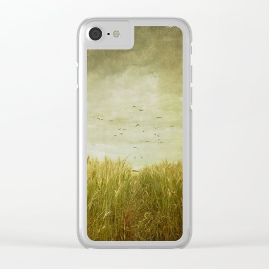 Vintage Wheat Field Clear iPhone Case
