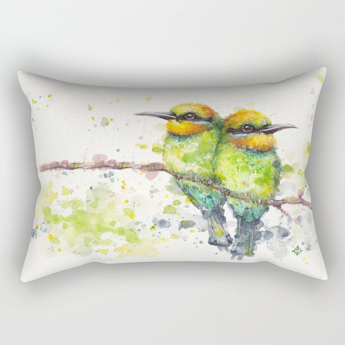 Family (Rainbow Bee Eaters) Rectangular Pillow