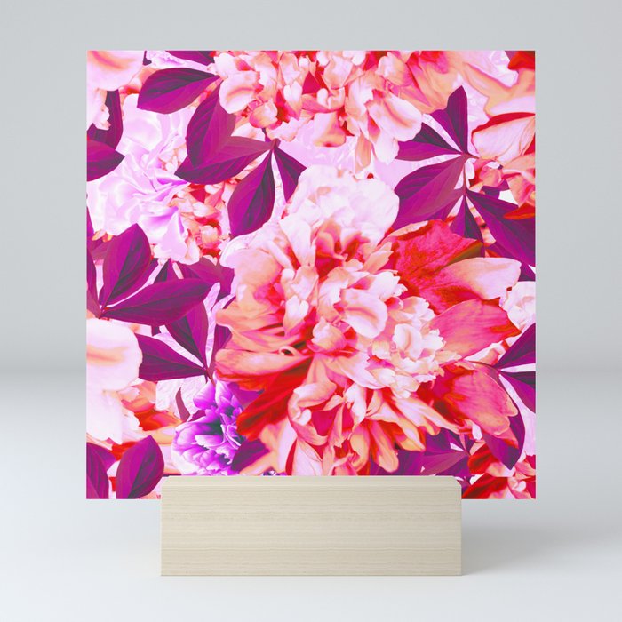 Beautiful Peony Flower Bouquet in Pink and Purple Colors #decor #society6 #buyart Mini Art Print
