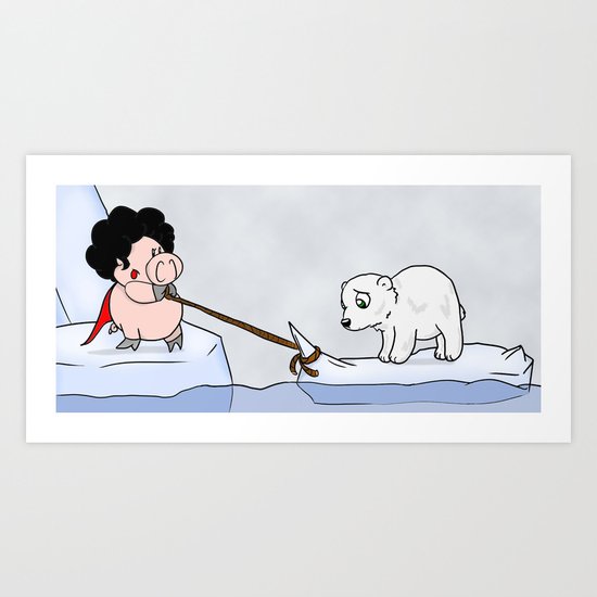 Saving the polar bears Art Print