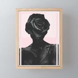 Black rose Framed Mini Art Print