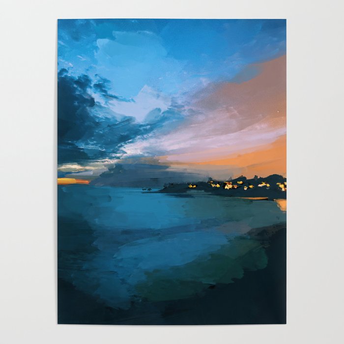 Laguna Beach At Night Poster