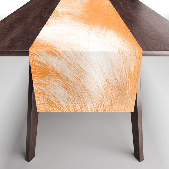 Orange Wolf Fur Pop-Art Animal Print Table Runner