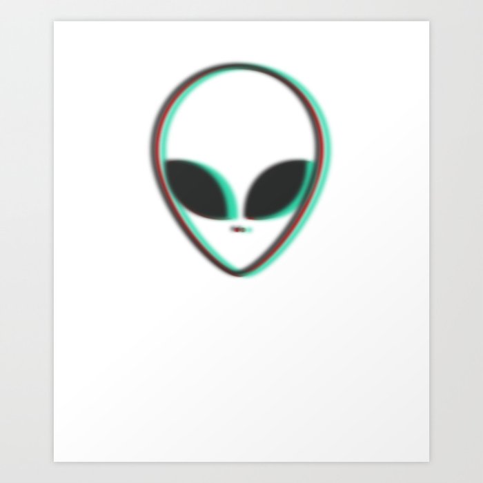 Alien Head Trippy Design Blurry Extraterrestrial Believer Art Print By Dorseyco Society6