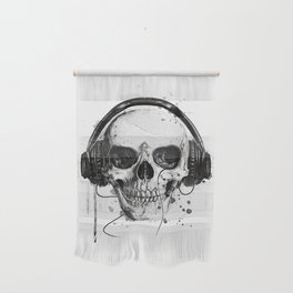 Skull in Headphones Wall Hanging
