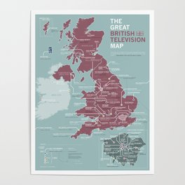 The Great British Television Map Poster