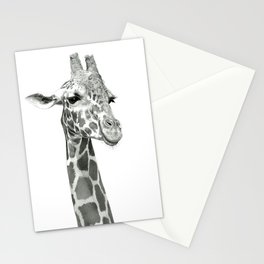 Drawing Of A Smiling Giraffe Stationery Card