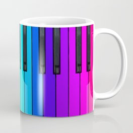 Rainbow Piano Keyboard  Coffee Mug