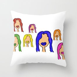 Colorful Characters Throw Pillow