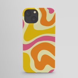 Warped Swirl Marble Pattern (pink/orange/yellow) iPhone Case