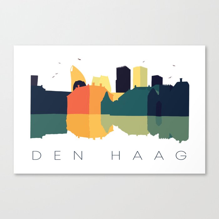 The Hague Minimal Travel Poster Canvas Print