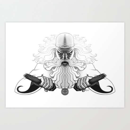 Väinämöinen crossing the lake Art Print