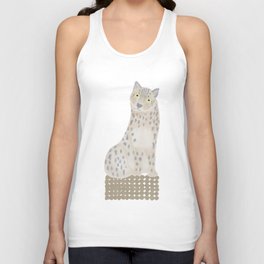 Relaxing Leopard - Greyish White and Pink Unisex Tank Top