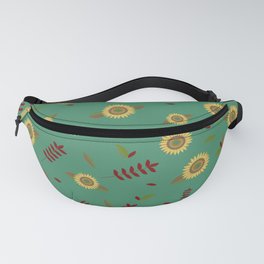 Sunflower Storm  -  Funky Green Fanny Pack