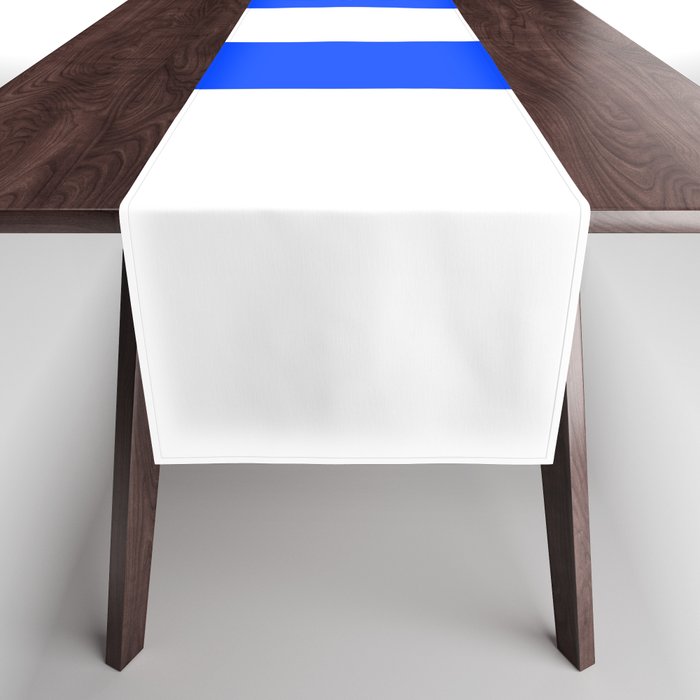 letter U (Blue & White) Table Runner