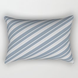 [ Thumbnail: Light Gray & Light Slate Gray Colored Lined Pattern Rectangular Pillow ]