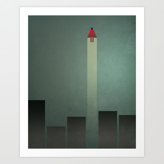 Smooth Minimal - Flying man Art Print