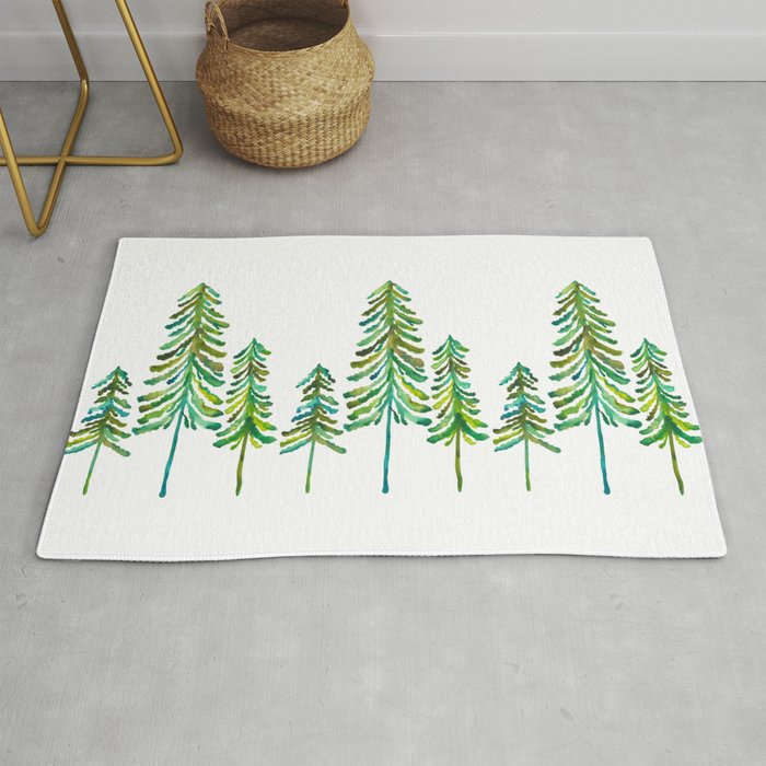 Pine Trees – Green Palette Rug