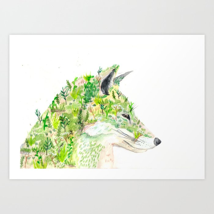Botanical Fox  Art Print