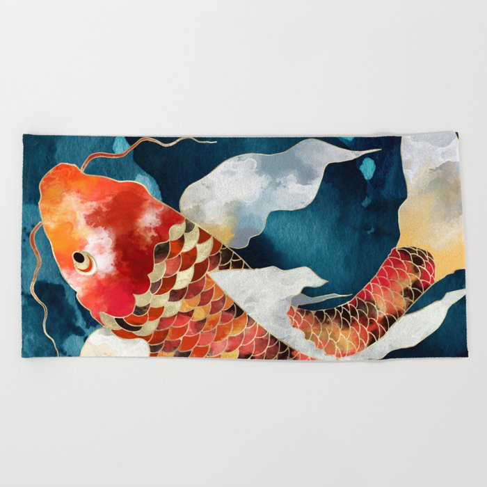 Metallic Koi II Beach Towel