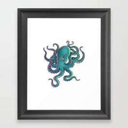 Green Octopus  Framed Art Print