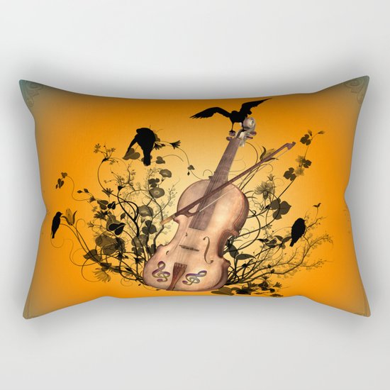 Violin with violin bow Rectangular Pillow