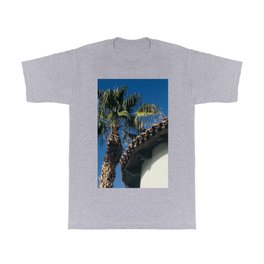 Palm Tree By Red Tile Roofline Artistic Upshot T Shirt