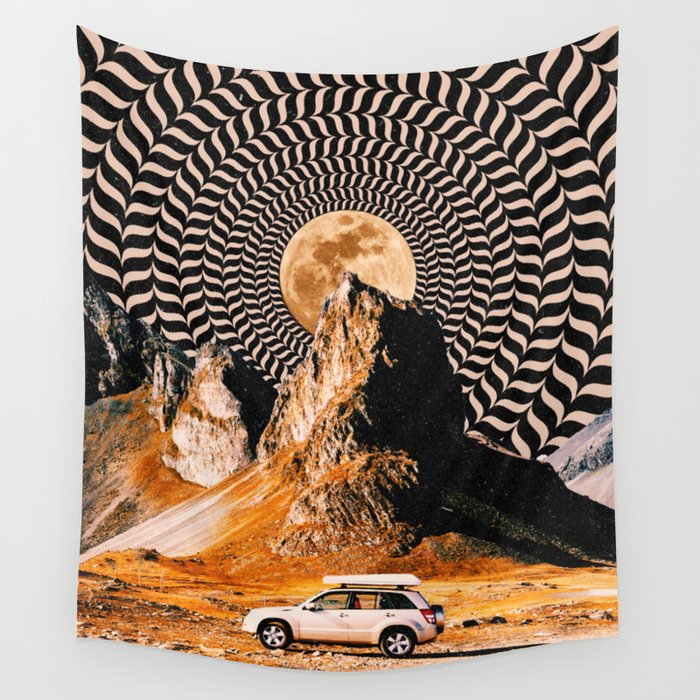 Illusionary Car Trip Wall Tapestry