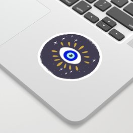 Amethyst and Evil Eye Sticker