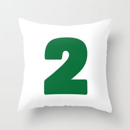 2 (Olive & White Number) Throw Pillow