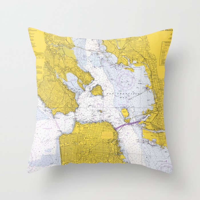 Vintage Map of San Francisco CA (1970) Throw Pillow
