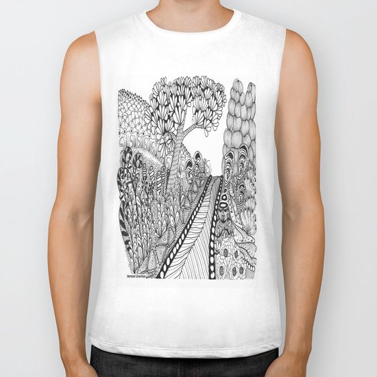 Zentangle Illustration - Road Trip Biker Tank
